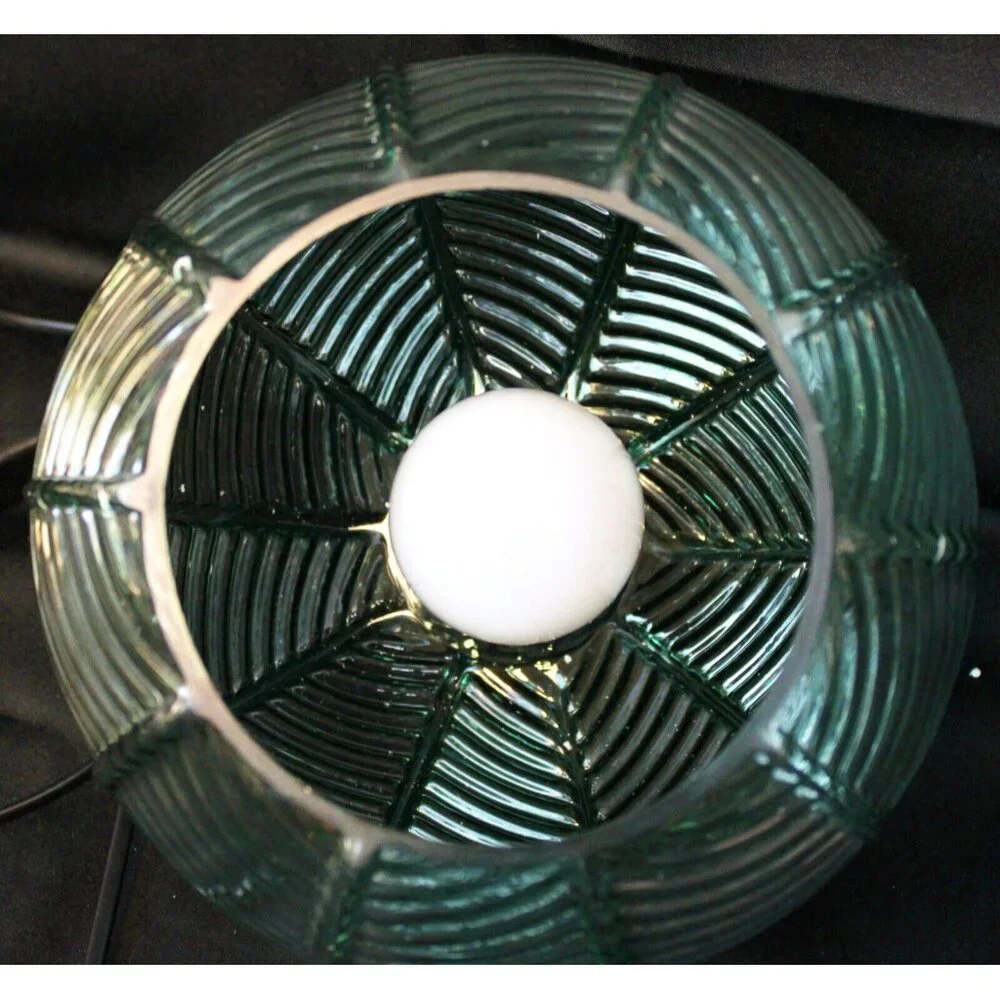 Hanging Glass Pendant Ceiling Light Small Ribbed Leaf Ball Modern Summer Beach